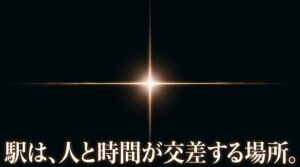 まばゆい光の交差と「駅は、人と時間が交差する場所