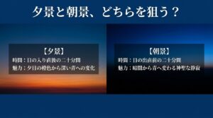 夕景と朝景どちらを狙う？日の入り直後と日の出直前のそれぞれの魅力