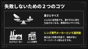 レンズを選ぶ際の重さとサイズのバランス、サードパーティ製レンズという選択肢について