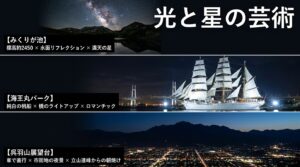 雨晴海岸やみくりが池、内川周辺など、富山を代表する定番の絶景や星空、アニメ・映画のロケ地をまとめたスライド