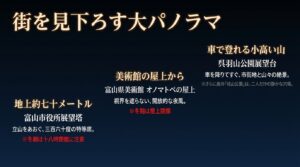 富山市役所展望塔から見下ろす大パノラマ夜景
