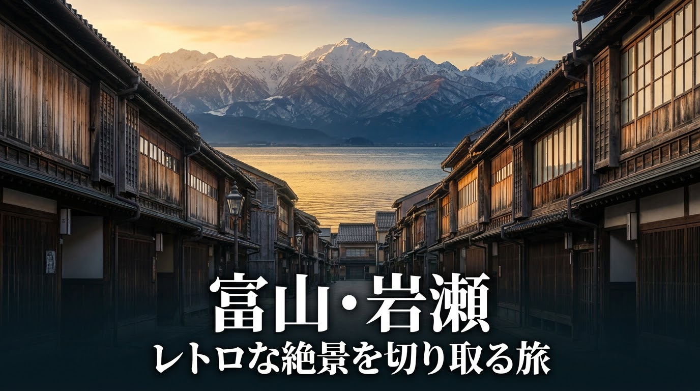 富山・岩瀬エリアのレトロな絶景を切り取る旅のタイトルスライド